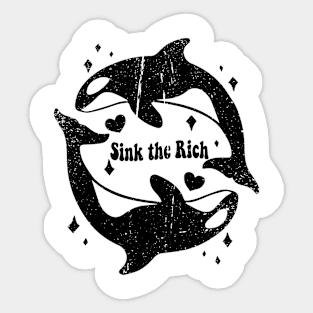 Sink The Rich Orca Whale Vintage Sticker